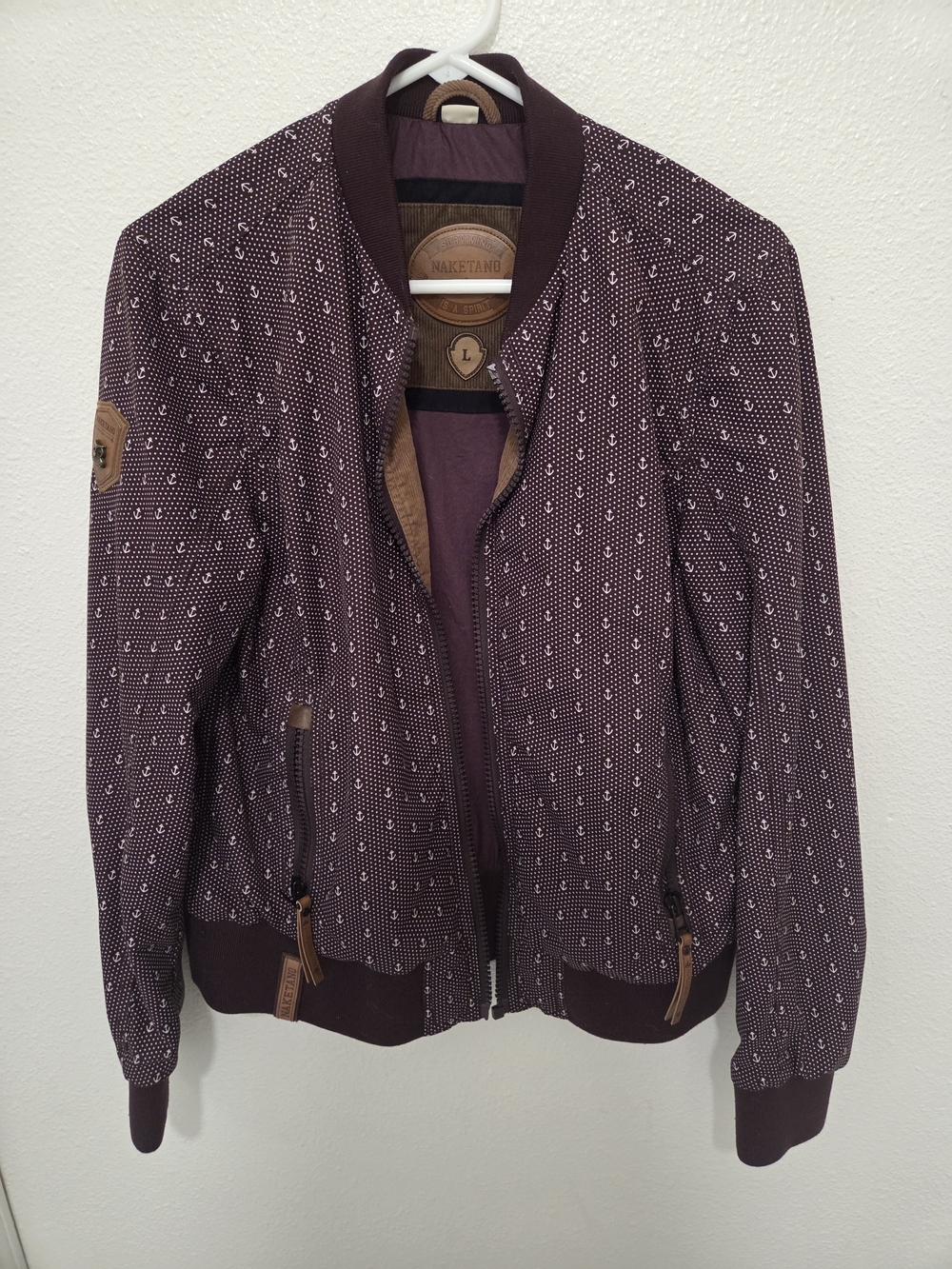 Naketano Women's Burgundy Bomber Jacket